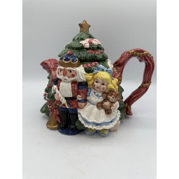 Vintage Fitz & Floyd Nutcracker Sweets Christmas Tree Teapot 1992 - Picture 1 of 9